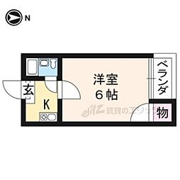 ノベルティー竜安寺 1Kの間取図画像