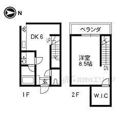 ルミエールメゾン修学院 1DKの間取図画像
