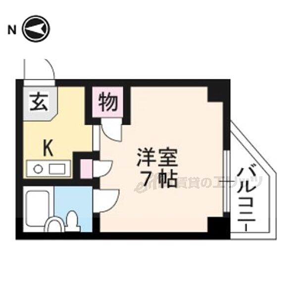 京都府京都市南区吉祥院九条町(賃貸マンション1K・4階・16.41㎡)の写真 その2