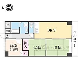 吉祥院ガーデンハイツ 7階3DKの間取り