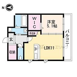阪急京都本線 西京極駅 徒歩14分の賃貸マンション 3階1LDKの間取り