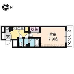 アルティスタ蛸薬師 2階1Kの間取り