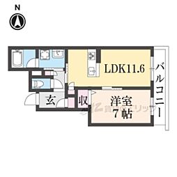 シャーメゾン宣光門 303 3階1LDKの間取り