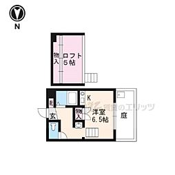 ヴィラ・サビーナ花園 1階1Kの間取り