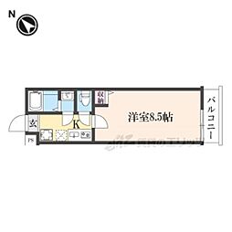 仮）フラッティ谷口園町 3階1Kの間取り