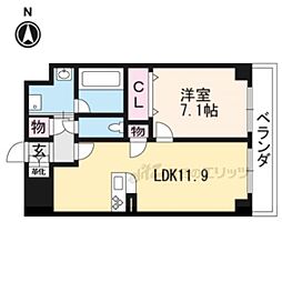 セントリヴィエ二条 5階1LDKの間取り