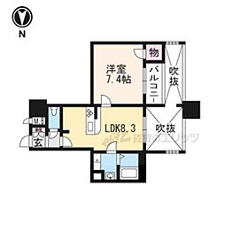 JR東海道・山陽本線 西大路駅 徒歩8分の賃貸マンション 6階1LDKの間取り