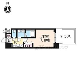 JR東海道・山陽本線 西大路駅 徒歩5分の賃貸マンション 1階1Kの間取り