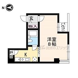 ＣＡＳＡ聚楽 4階ワンルームの間取り