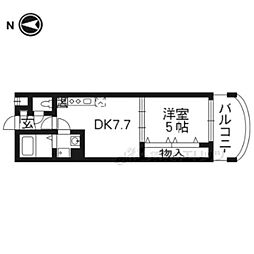 プルメリア御池 4階1DKの間取り