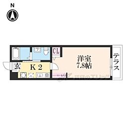JR東海道・山陽本線 京都駅 徒歩6分の賃貸マンション 1階1Kの間取り