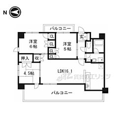 ルパルトネール京都丹波口 7階3LDKの間取り