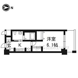 JR東海道・山陽本線 西大路駅 徒歩10分の賃貸マンション 4階1Kの間取り