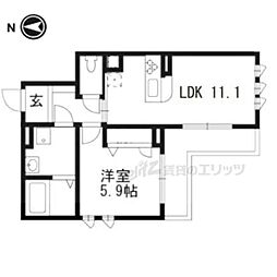 シャーメゾン花屋町 3階1LDKの間取り