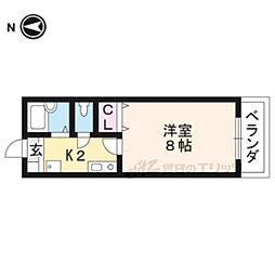 アマデウス麩屋町二條 2階1Kの間取り