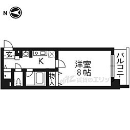 ＰＡＲＫ　ＷＥＳＴ　雅 4階1Kの間取り