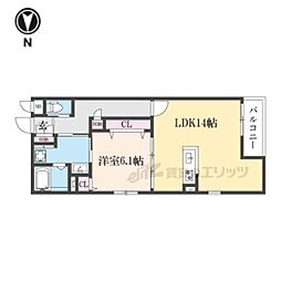 COMFY COURE五条西洞院 3階1LDKの間取り