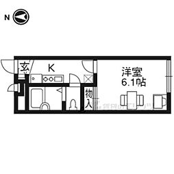 JR東海道・山陽本線 京都駅 徒歩10分の賃貸アパート 1階1Kの間取り