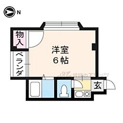 レジデンス陽明 1Kの間取図画像