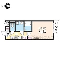 nukumori西京極 1Kの間取図画像