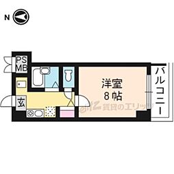 アンソレイエ四条 1Kの間取図画像