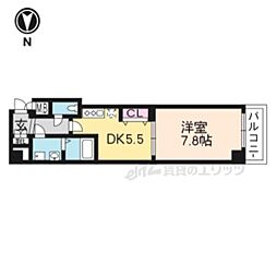 プレサンス京都四条大宮 1DKの間取図画像
