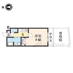 グランディール円町 1Kの間取図画像