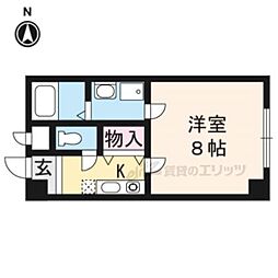 エテルノポッソ 1Kの間取図画像