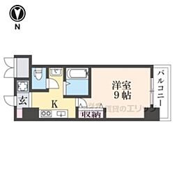 CITYSPIRE烏丸御池 1Kの間取図画像