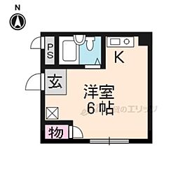 ピュアハイツ井上 ワンルームの間取図画像