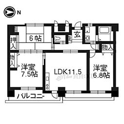 玉屋山三小路 3LDKの間取図画像