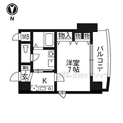 サムティ京都二条 1Kの間取図画像