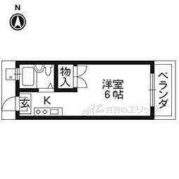 シティハイツ近衛 1Kの間取図画像