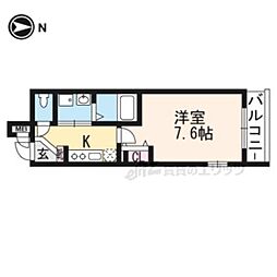 グランディール銀閣寺 1Kの間取図画像