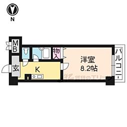 アルティア桂 1Kの間取図画像