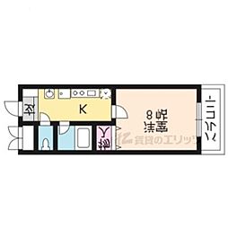 珠光ビル四条大宮 1Kの間取図画像