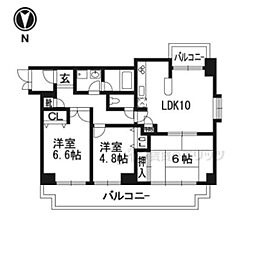 フォルム堀川今出川 3LDKの間取図画像