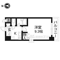 アティ今出川 1Kの間取図画像
