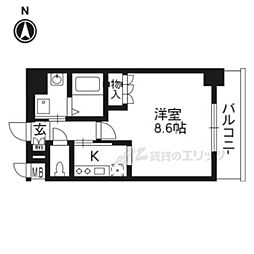 エスリード烏丸五条駅前 1Kの間取図画像
