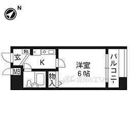 エスリード京都河原町第3 9階1Kの間取り