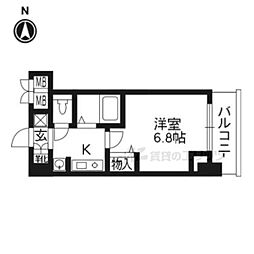 ベラジオ河原町御池 1Kの間取図画像