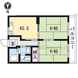 コットンハウス 2DKの間取図画像