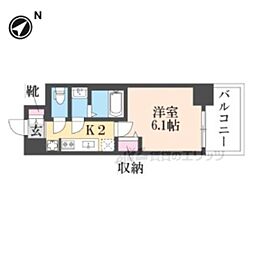 プレサンス大津京町ベルリーヴァ 10階1Kの間取り