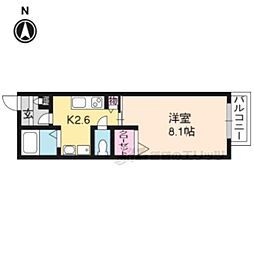 Ａｕｇｕｓｔａ 2階1Kの間取り