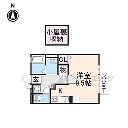 JR東海道・山陽本線 瀬田駅 徒歩16分の賃貸アパート 2階1Kの間取り