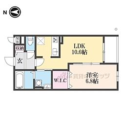 ヴェールフォンセ 305 3階1LDKの間取り