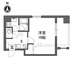 オルテンシア 9階1Kの間取り