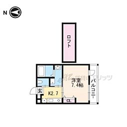 グリーンヒル冷泉通 4階1Kの間取り