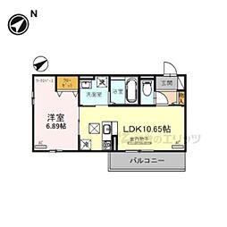 Ｗｅｓｔ　ＰａｔｈII 1階1LDKの間取り