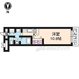 ジュネス藤 1階ワンルームの間取り